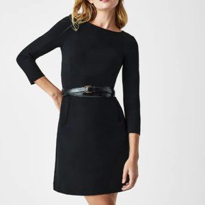 SPANX Perfect A-line 3/4 Sleeve Dress, Classic Black, L